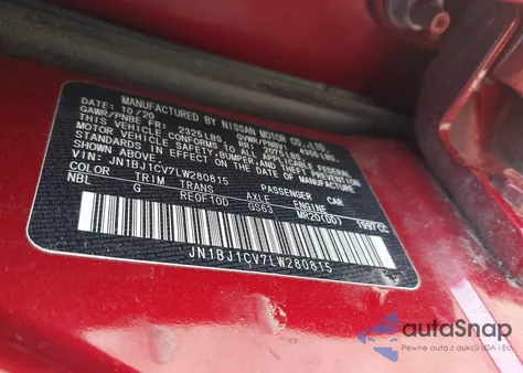 2020 Nissan Rogue Sport S Fwd Xtronic Cvt z USA, uszkodzony, nr VIN JN1BJ1CV7LW280815